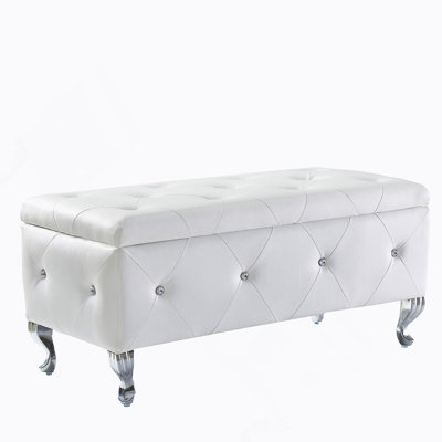 Repose-pieds rembourré avec rangement pour repose-pieds rectangulaire