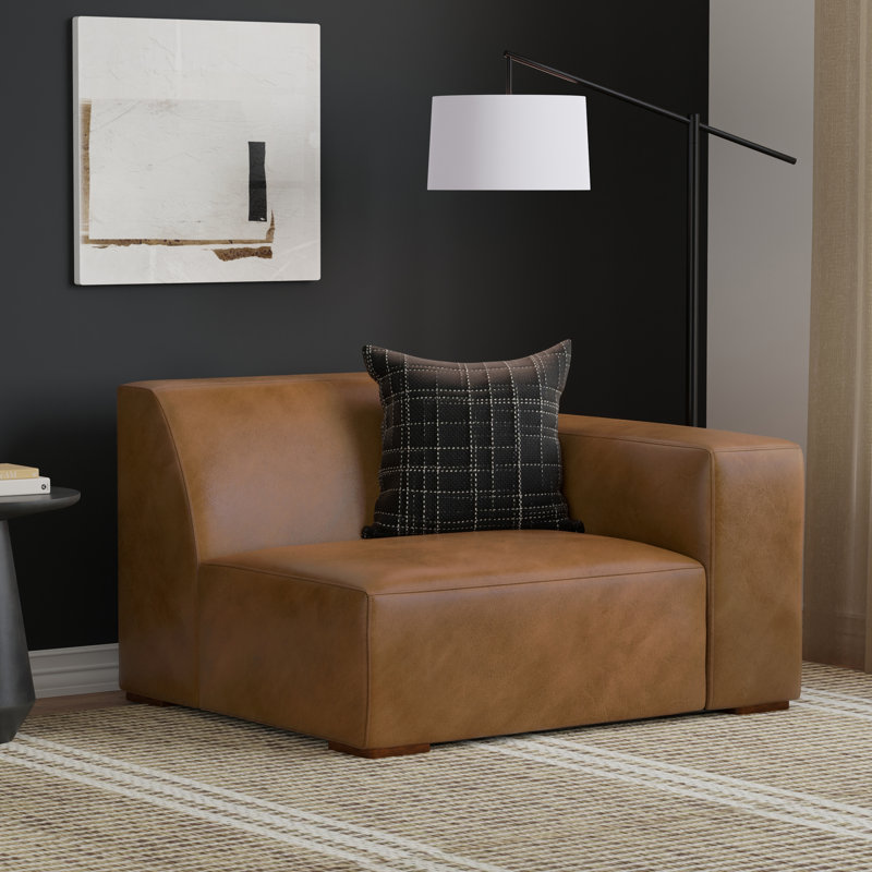 Fauteuil d'appoint Rex, Orienté à droite, Brun caramel