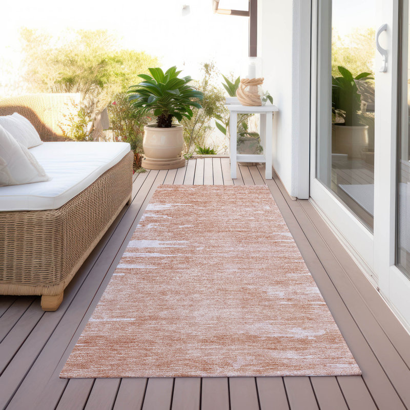  Rectangle Emblyn Indoor/Outdoor Area Rug with Non-Slip Backing, Runner 2'3" x 7'6"