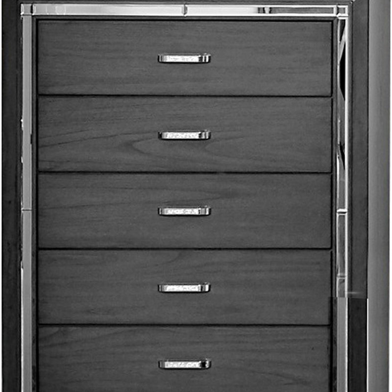 Commode 5 tiroirs, Gris
