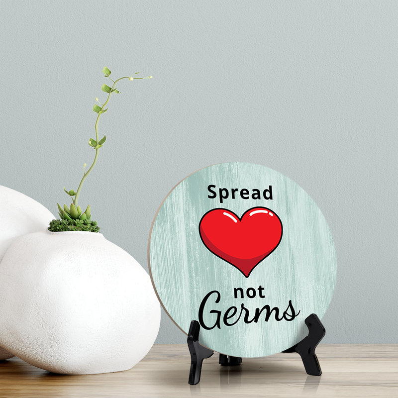 Plaque de salle de bain Spread Love Not Germs