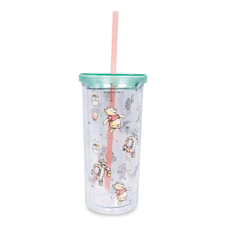 20oz Clear Travel Tumbler With Lid Straw Acrylic Drinking Cup