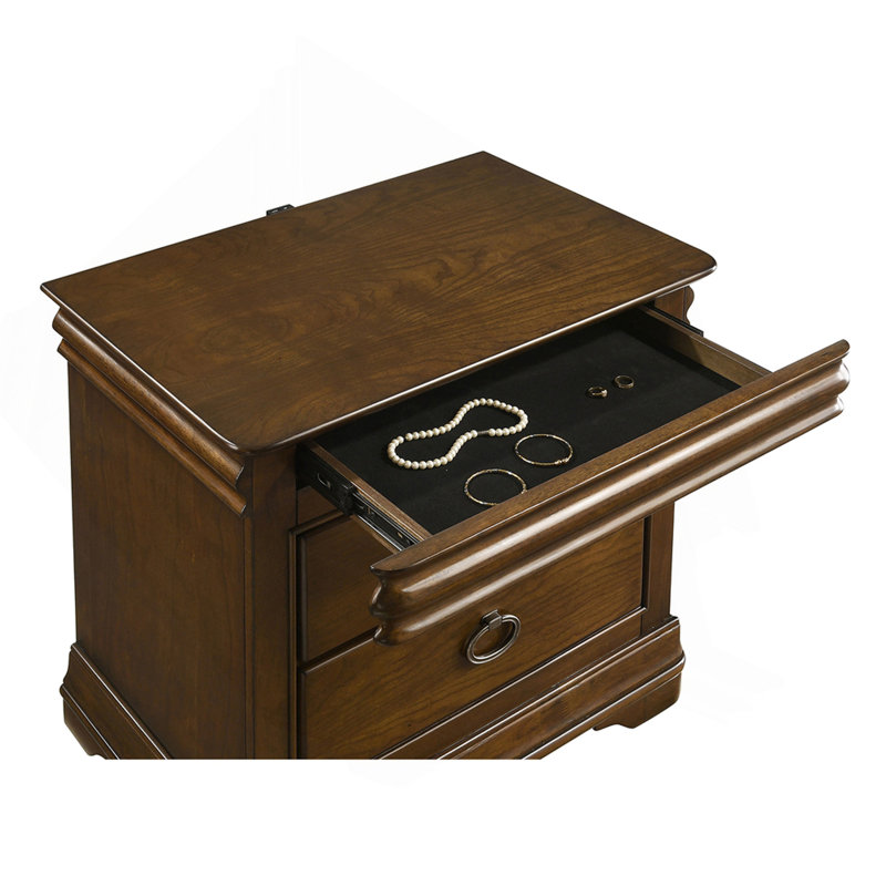 Table de chevet 2 tiroirs Brown Cherry