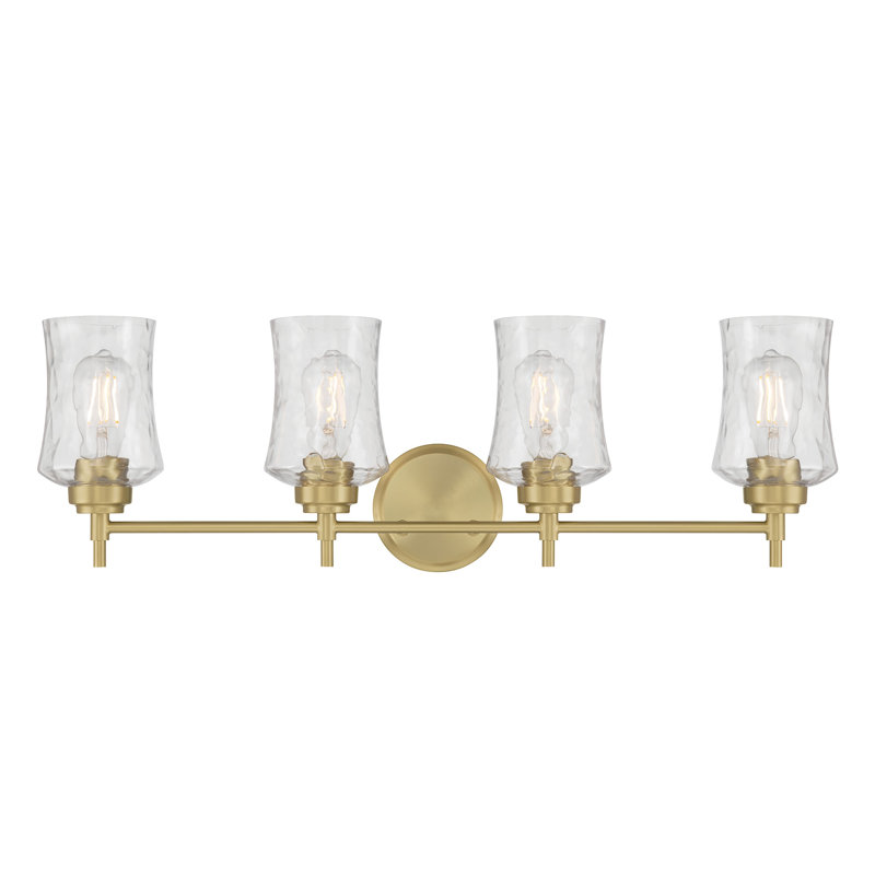 Meuble-lavabo 4 lumières 29,25 po Clarvyn, H 9,25 po x l 29,25 po x P 6,75 po, Laiton, 4 lumières