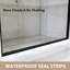 Porte de douche à double cadre coulissante en aluminium noir mat 56-60 "x H 72"-116690979