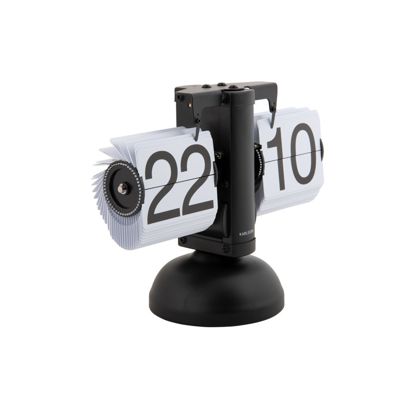 Analog Metal Quartz Tabletop Clock, White