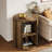 Round Fluted End Table, Farmhouse Round Side Table with 3-Tier Storage Shelves, Circle Bedside Nightstand