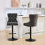 Cuir PU noir avec hauteur réglable et confortable de 2 chaises de bar, dossier pour îlot de cuisine noir-1216902923