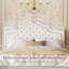 Tête de lit plateforme capitonnée en velours Antonious avec hauteur réglable à 3 niveaux, sans sommier, rangement sous le lit, grand lit, blanc-1321042706-1296726357