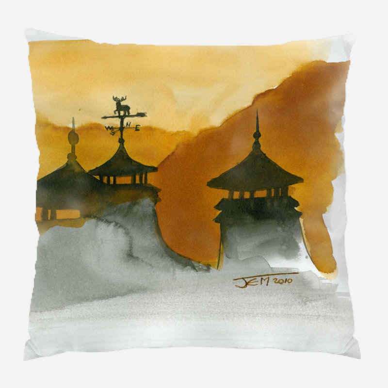 Junia Reversible Throw Pillow, Microsuede, Indoor
