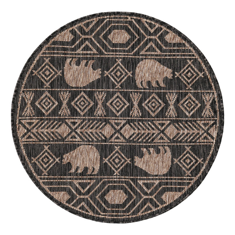 Amasya Marcion Indoor/Outdoor Area Rug, Round 3'1"