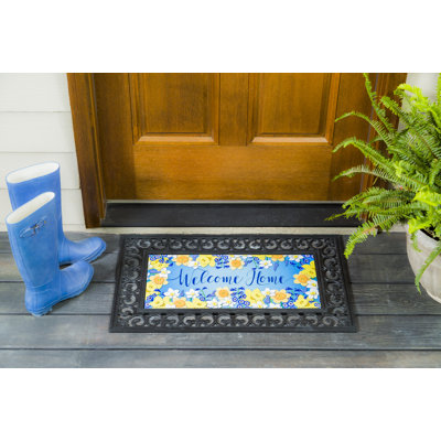 Prouty Non-Slip Floral Doormat