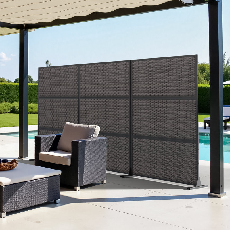 Cloison autoportante tissée noire 72 po, 3, H 72 po x l 141 po x P 16 po