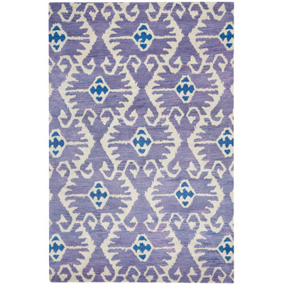 Tapis ikat en laine touffeté à la main Kouerga