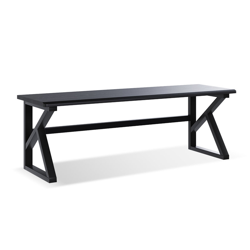 Bureau rectangulaire en bois massif noir, H 29,53 po x l 86,61 po x P 23,62 po