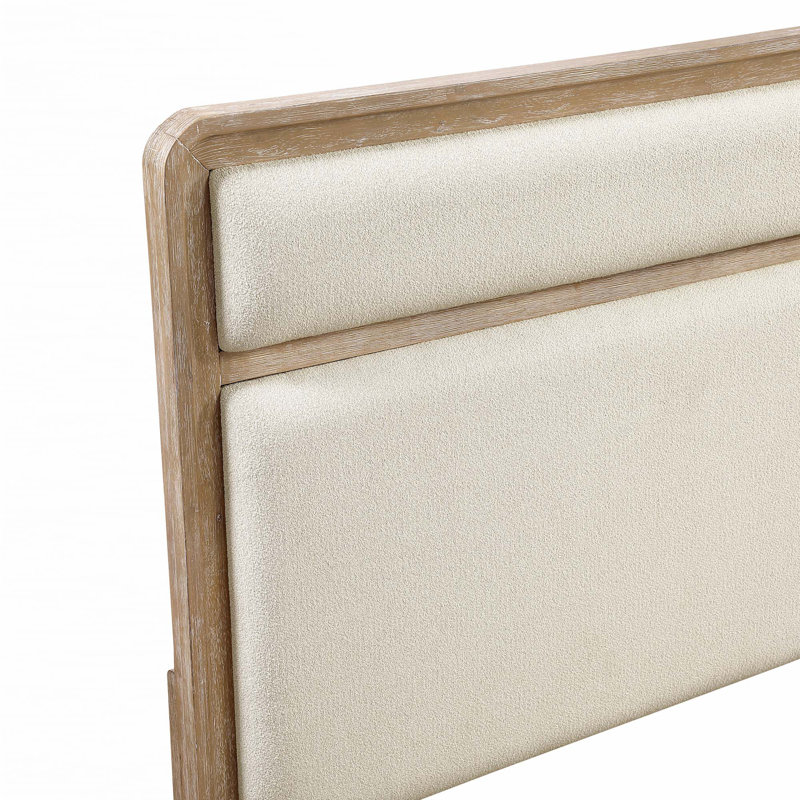 Mobilier de chambre en chenille beige tapissier 1pc pour grand lit (seulement lit)
