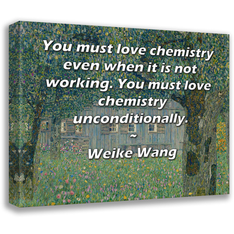 Toile tendue de la galerie ArtsyQuotes par Weike Wang: «Vous devez aimer la chimie même lorsqu'elle ne fonctionne pas. Vous devez aimer la chimie sans condition.