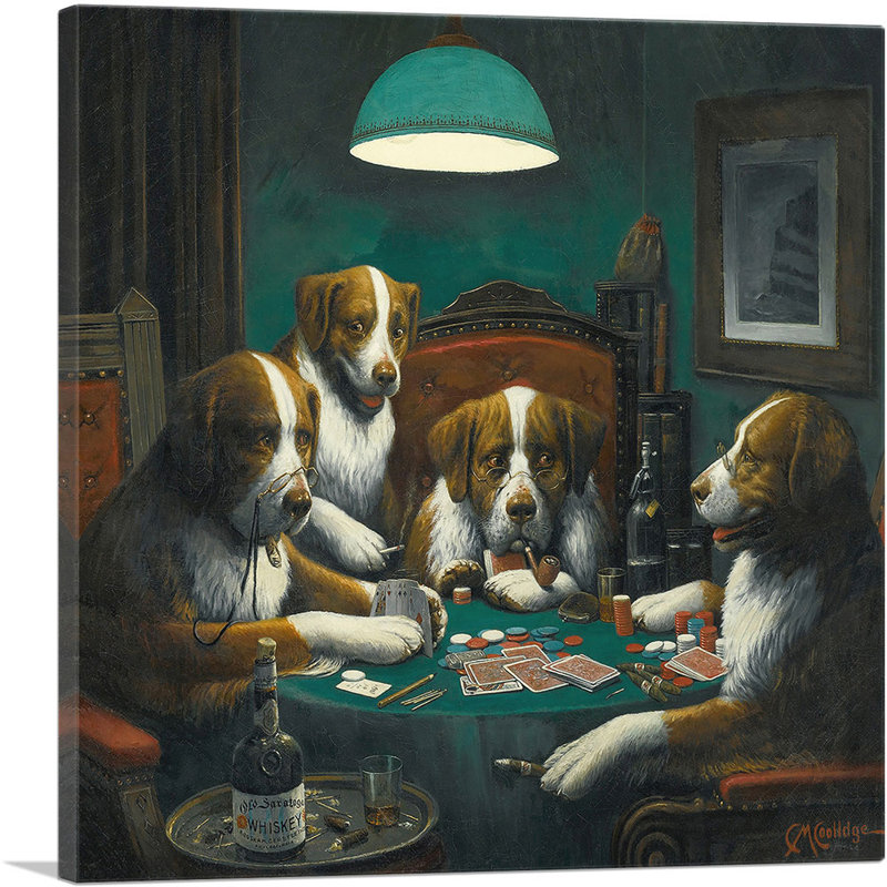 «The Poker Game 1894» par Cassius Marcellus Coolidge, reproduction d'art sur toile tendue, H 36 po x l 36 po x P 0,75 po