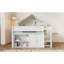 Lit mezzanine peu encombrant avec rangement, bois massif, design moderne pour la famille