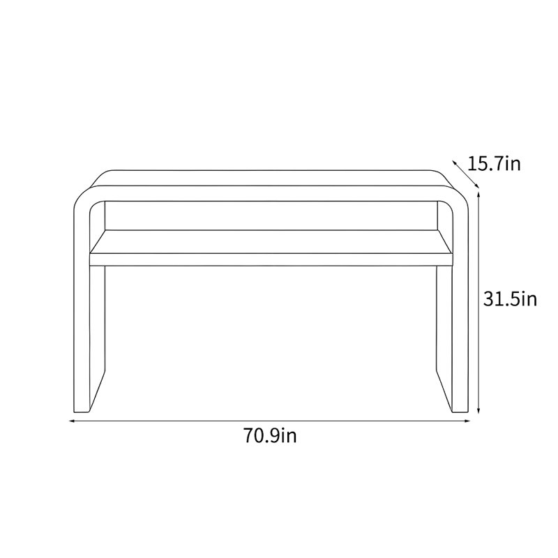 Console simple de style nordique, H 31,5 po x l 70,9 po x P 15,7 po