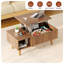 Table basse à plateau relevable de 37 po, table centrale rectangulaire cannelée avec rangement, table de salon en bois avec casier de rangement ouvert, pour bureau à domicile, petit espace-1475516660