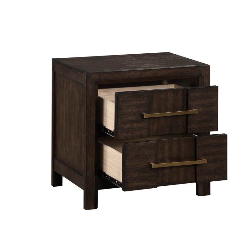 Table de chevet moderne de 2 chambres en noyer - Offre un rangement pratique et élégant avec un intérieur spacieux offrant beaucoup d'espace