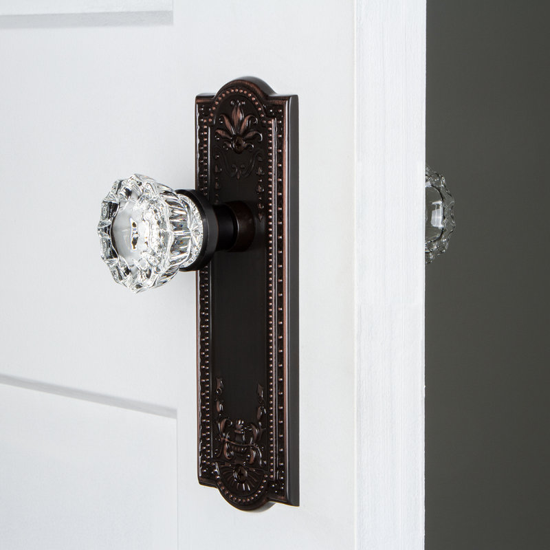 Meadows Plate with Crystal Door Knob, Timeless Bronze