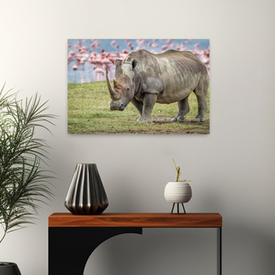 One Of The Last Contemporary Bird Flamingo Animal Nature Wall Art Print by Jeffrey C. Sink - 1 Piece Wrapped Canvas Wall Art