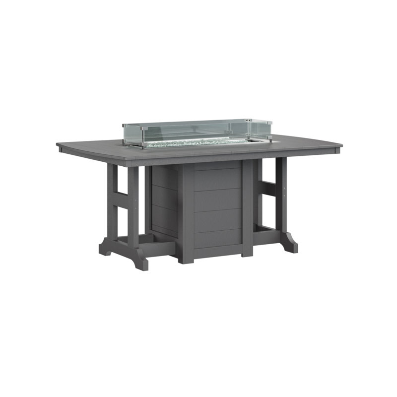 Table de bar avec foyer 72 po Berlin Gardens Garden Classic, H 39,5 po x l 44 po x P 72 po, Gris fumé