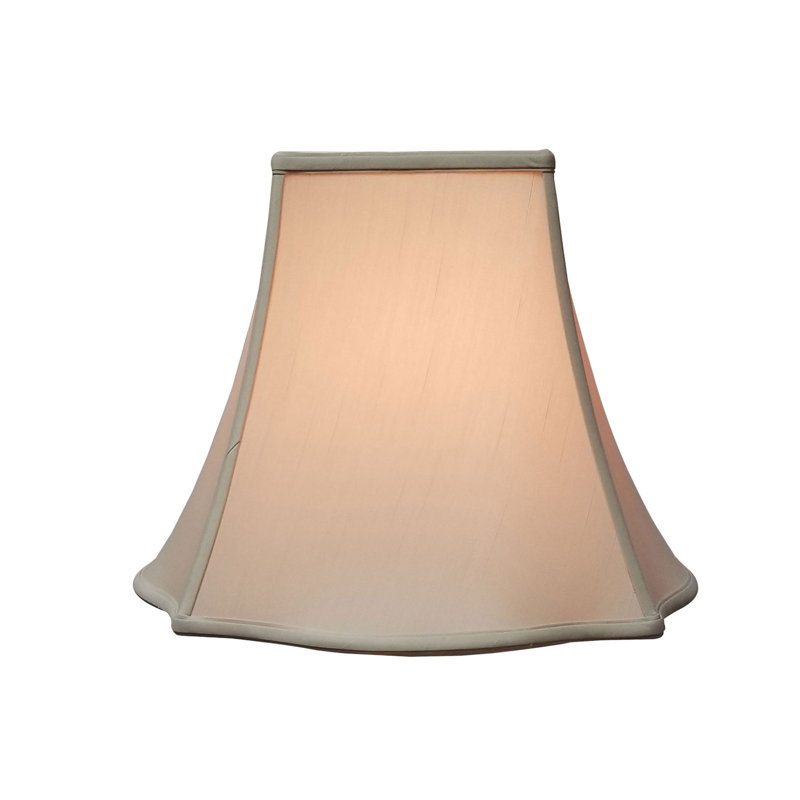 Abat-jour cloche en soie / shantung (araignée), Beige, H 11,5 po x l 14 po x P 6 po