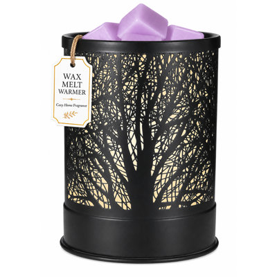 Wax Melts Warmer Scented Metal 2-in-1 Electric LED Burner Black Tree