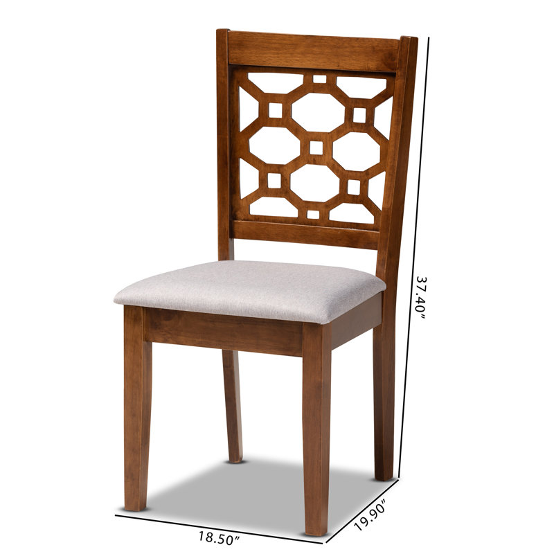 Gaiwalin 17.7'' H Upholstered Side Chair, Gray, Walnut Brown