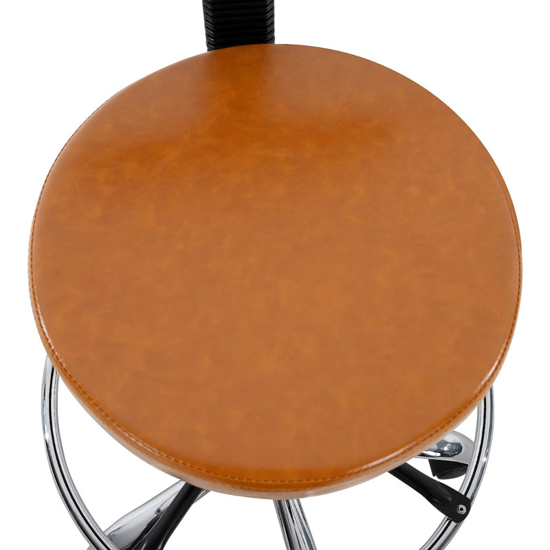 Tabouret de dessinateur avec repose-pieds Miyana Comfy, Caramel