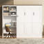 Grand lit escamotable avec bureau, armoire de rangement et appliques murales, lit escamotable pliable peu encombrant pour bureau à domicile et chambre d'amis, blanc