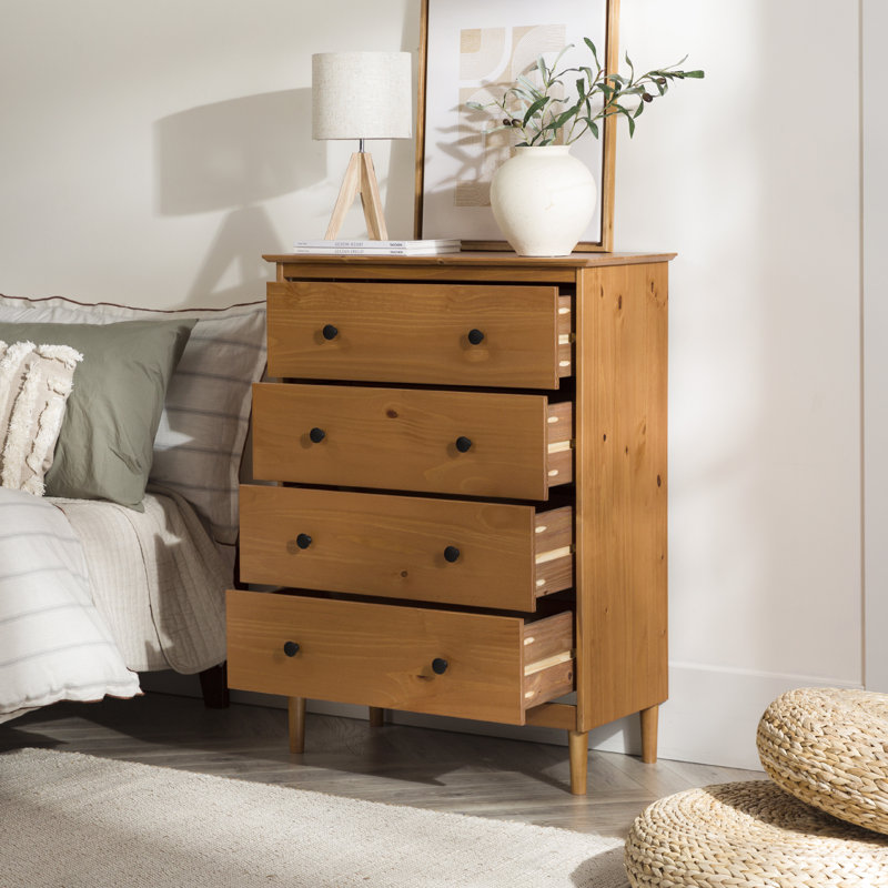 Fernville 73 cm W Chest of 4 Drawers, Caramel