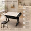 Bureau de dessin réglable avec 2 tiroirs pour bureau à domicile et école avec tabouret (tout blanc)-1830125953