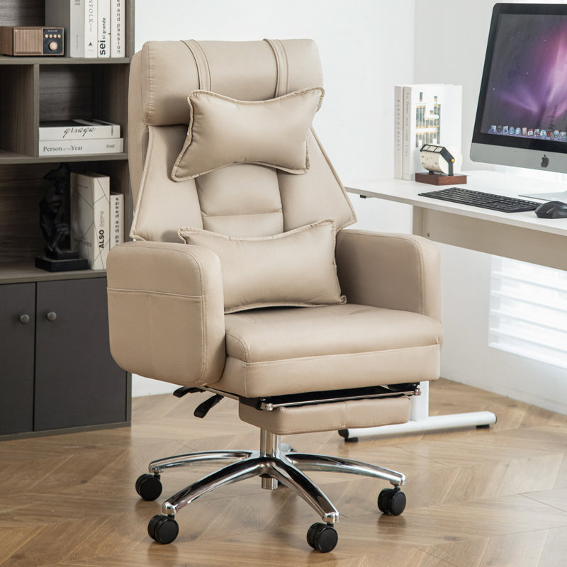 Chaise de bureau pivotante et ergonomique, Beige