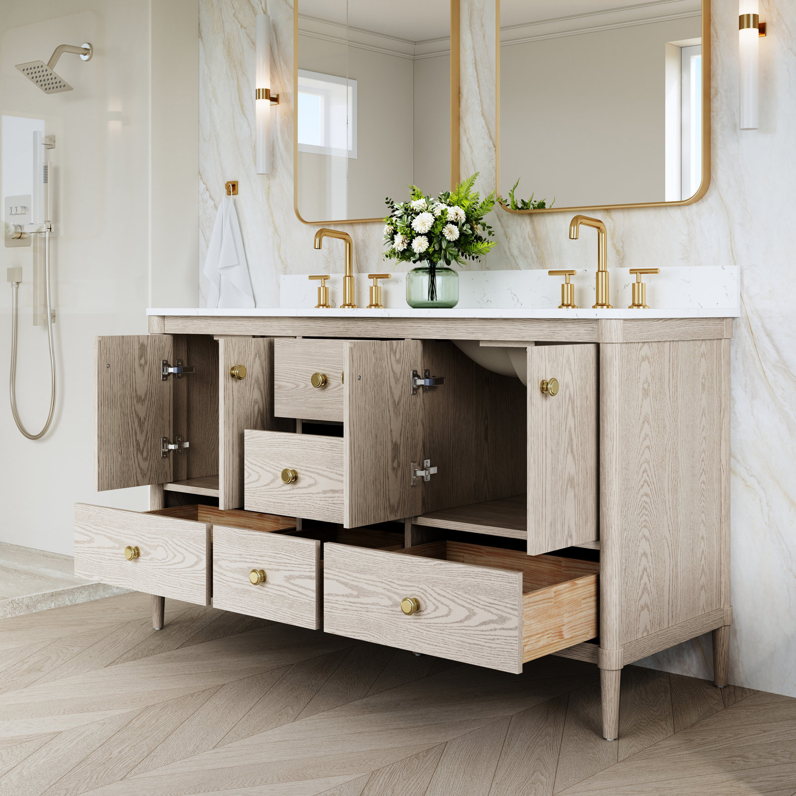 Gabby Double Bathroom Vanity, 60"