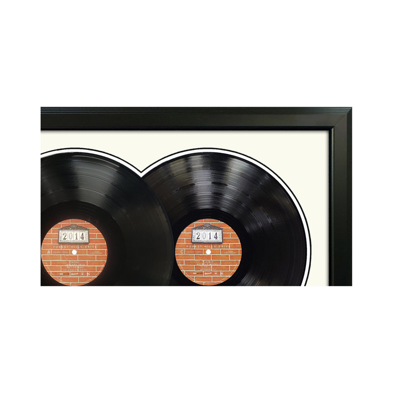 J. Cole «2014 Forest Hills Drive», art mural double disque vinyle encadré, présentation de la couverture d'un album LP, décor de souvenirs de musique, cadeau unique pour les amateurs de vinyle