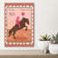 Texas Rodeo Rider, rétro, cheval abstrait, paysage coucher de soleil, art mural-129094724