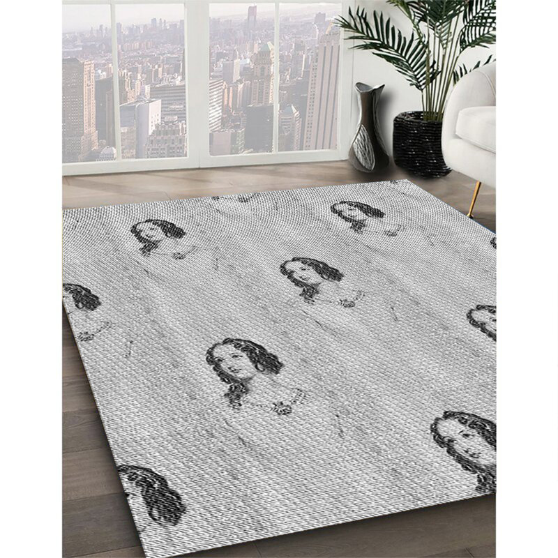 Tapis gris tissé à la machine, Tapis de couloir 2 pi x 5 pi