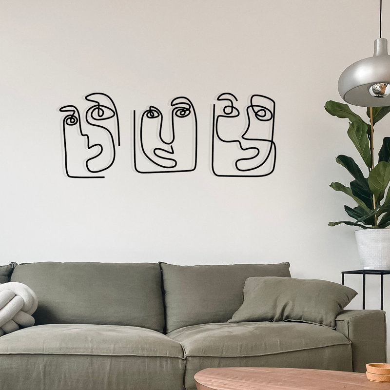 Stylish Black Decorative Metal Wall Accessory, 42.5 x 18.9 inches | 100% Metal Construction, Thickness: 0.05 inches | Perfect for Home Decor, Modern Art Piece, Durable and Eye-Catching Design for Any Space