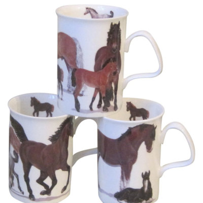 Ensemble de grandes tasses à café en porcelaine désossées de 6 pièces Bernie