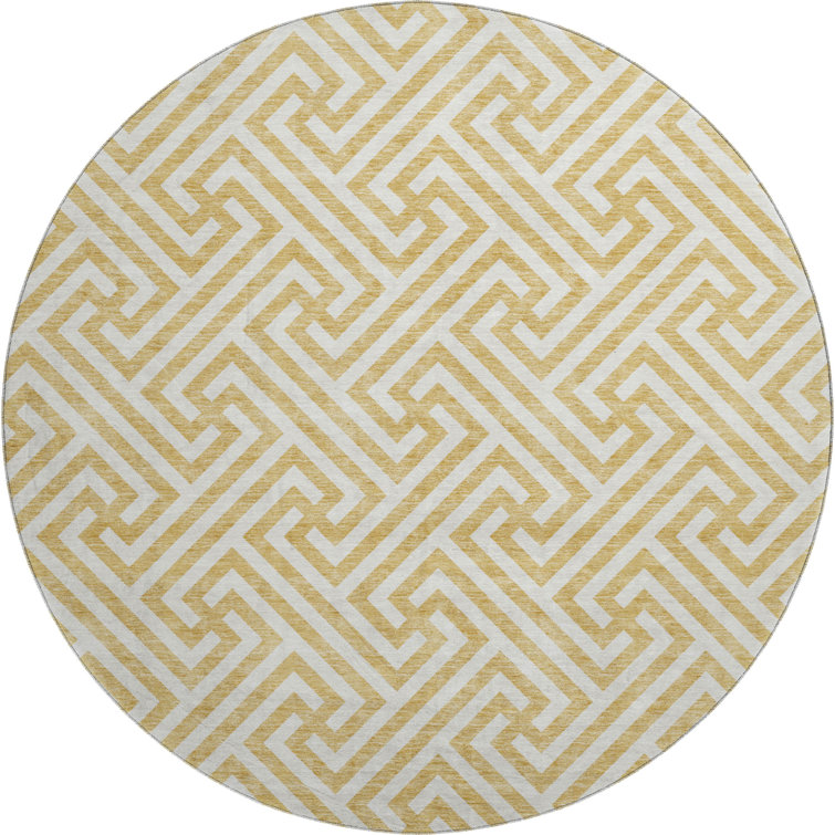 Premium Machine Washable Tweedy Gold Rug