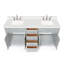 Meuble-lavabo double 72 po avec plateau en quartz blanc Abbate-85364108
