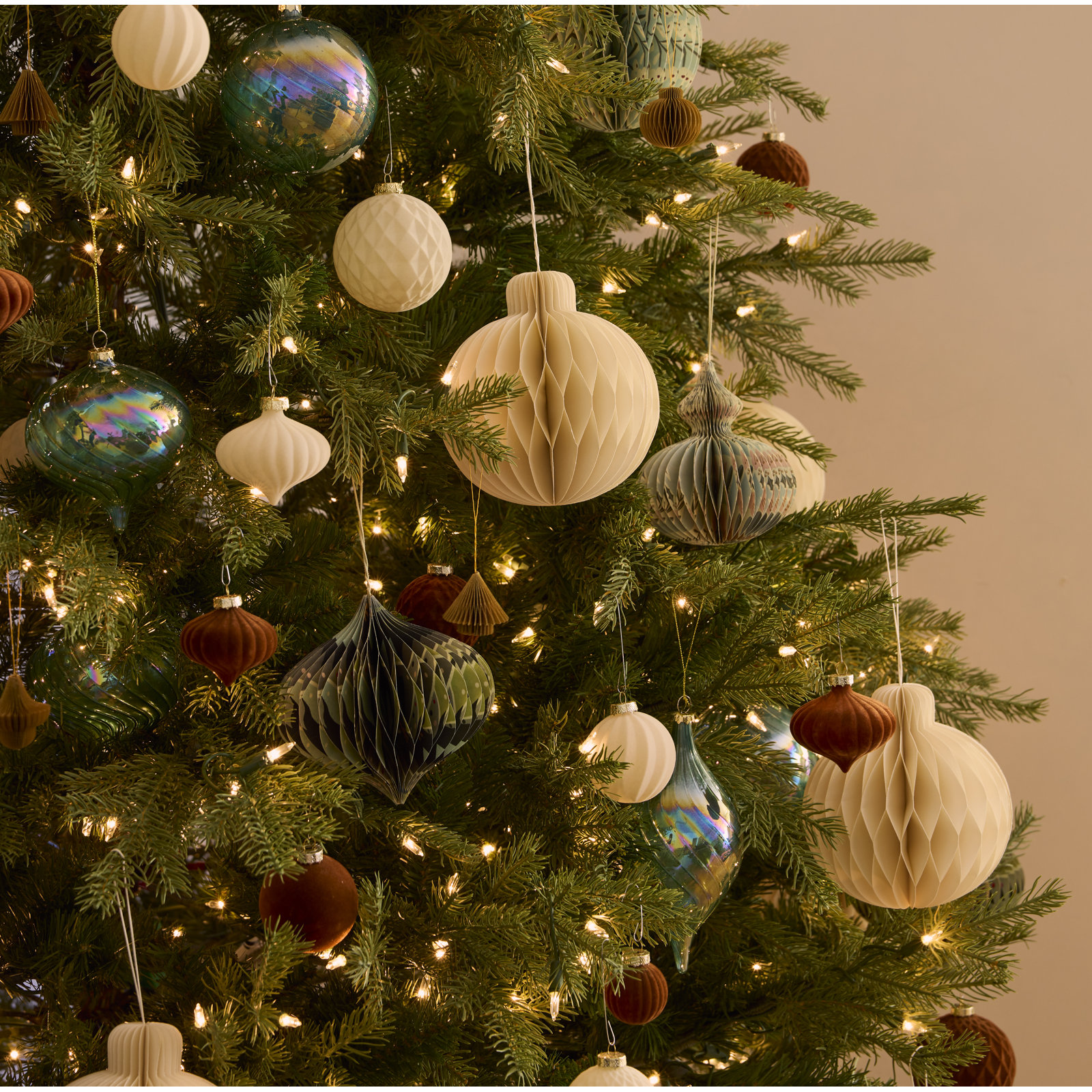 Miriam Paper Deco Sphere Ornaments, 6" H x 5.75" W x 5.75" D