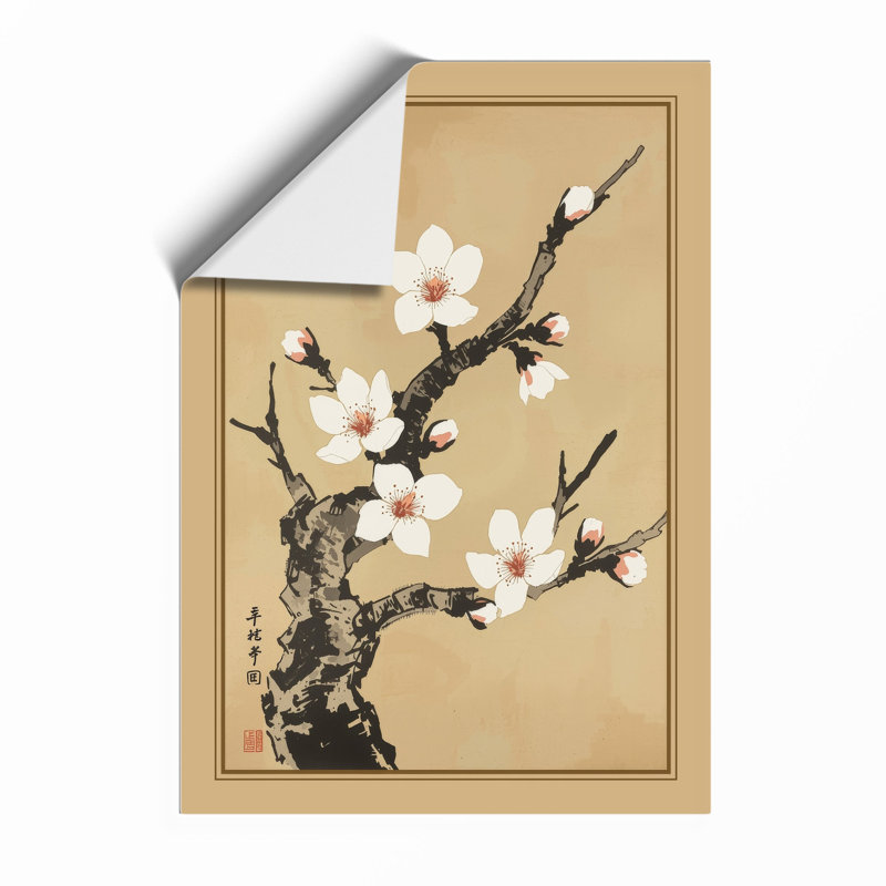 Blossoms on Branch Japandi - Framed Print, A1 - 84.1 x 59.4 cm, Unframed
