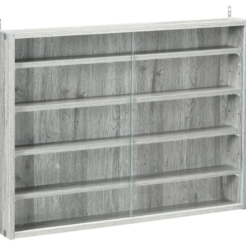 Vitrine grise à 2 portes avec tablettes réglables - idéale pour exposer des objets de collection 5 2 portes et tablettes, parfaites pour présenter des médailles