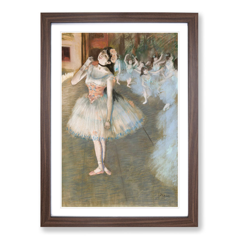 Performing Ballet Ballerina Dancers by Edgar Degas - Framed Print, Walnut Framed, 36cm H x 27cm W x 2cm D