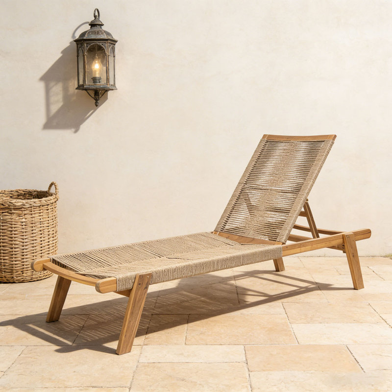 Chaise longue d'extérieur en corde
